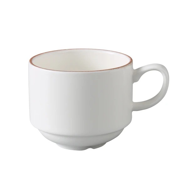 Picture of Yanco International PR-001 3.25 x 2.62 in. Porto Coffee Cup, White & Brown - 8 oz