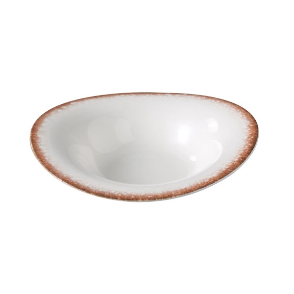 Picture of Yanco International PR-408 9 x 2.37 in. Porto Soup Plate, White & Brown - 12 oz