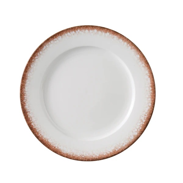Picture of Yanco International PR-111 11.25 x 0.87 in. Porto Dinner Plate, White & Brown
