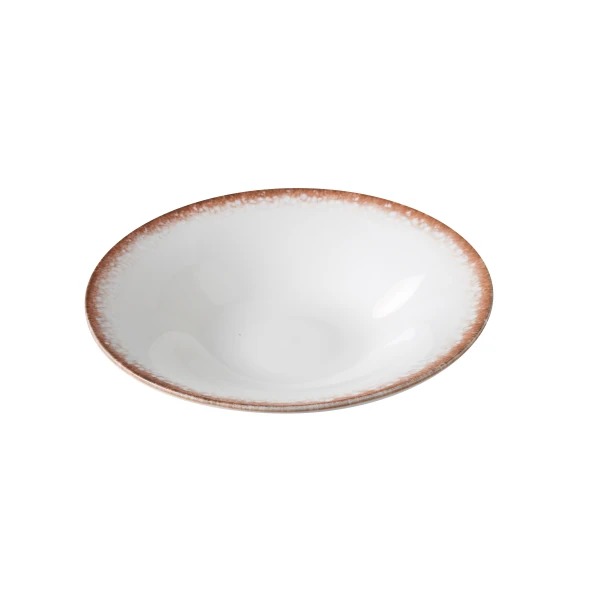 Picture of Yanco International PR-409 9.12 x 1.62 in. Porto Soup Plate, White & Brown - 9 oz