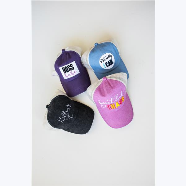 Picture of Youngs 42141 Girl Power Trucker Hat, Assorted Color - 4 Piece