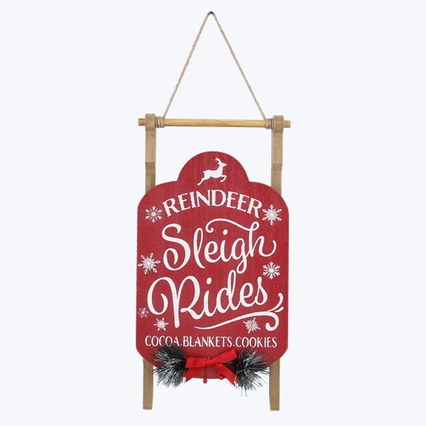 Wood Sled Christmas Wall Sign