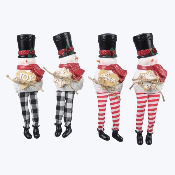 Picture of Youngs 91924 Resin Snowman Figures with Dangle Legs&#44; Assorted Color - 4 Piece