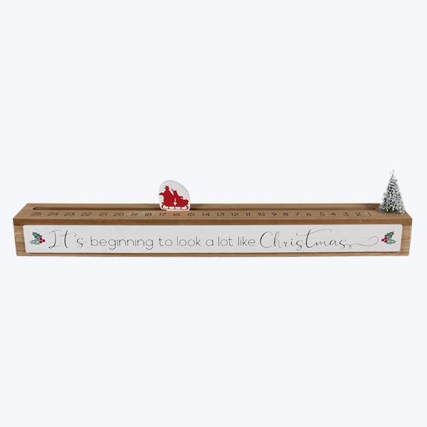 Picture of Youngs 92368 Wood Modern Farmhouse Christmas Countdown Calendar