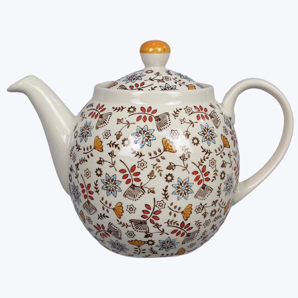 Picture of Youngs 11217 8.75 in. Stoneware Hand Stamped Teapot