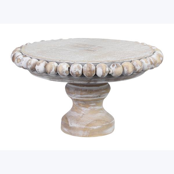 Picture of Youngs 12373 6 in. Wood Tabletop Pedestal with Blessing Beads Trim