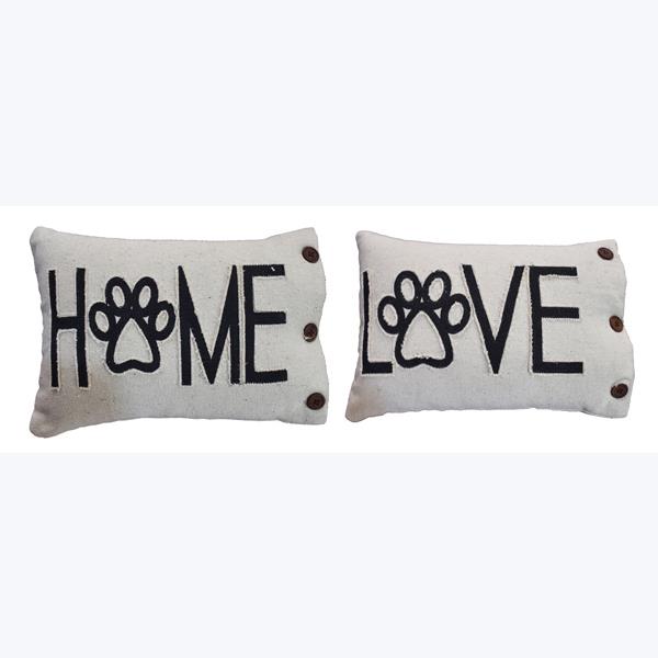 Picture of Youngs 12409 Canvas Pet Pillow with Buttons & Fabric Word - 2 Assorted