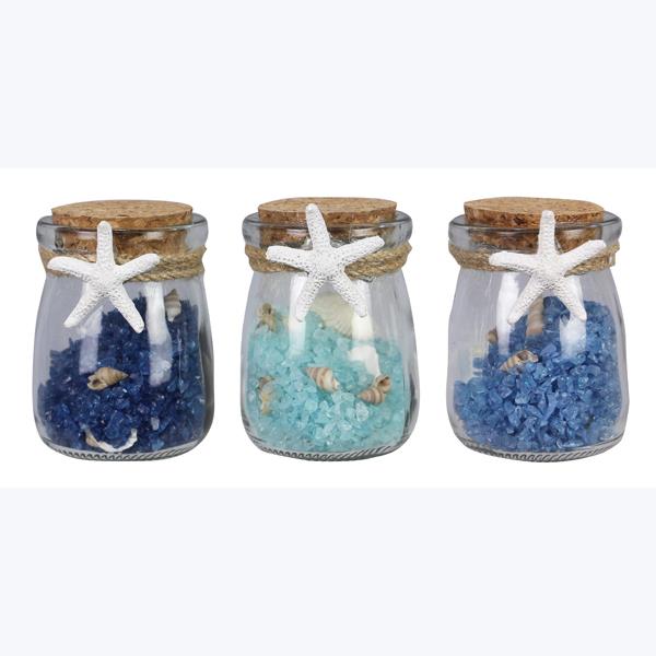 Picture of Youngs 62150 Glass Bottle with Decorative Resin Shells, 3 Assorted Color