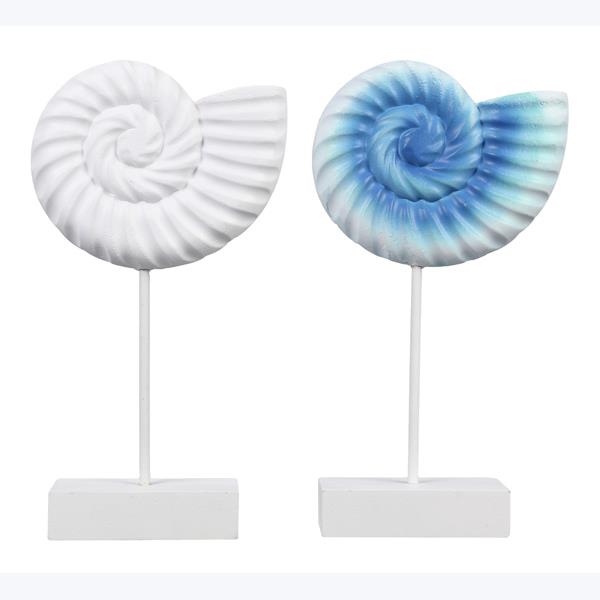 Picture of Youngs 62173 Wood Coastal Tabletop Shells&#44; White & Ombre