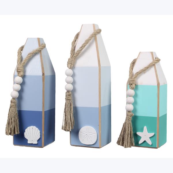 Picture of Youngs 62211 Wood Coastal Ombre Buoy Decor&#44; 3 Piece per Set