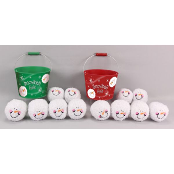Picture of Youngs 65513 Tin & Plush Indoor Snowball Fight Kit&#44; Assorted Color - 2 Piece