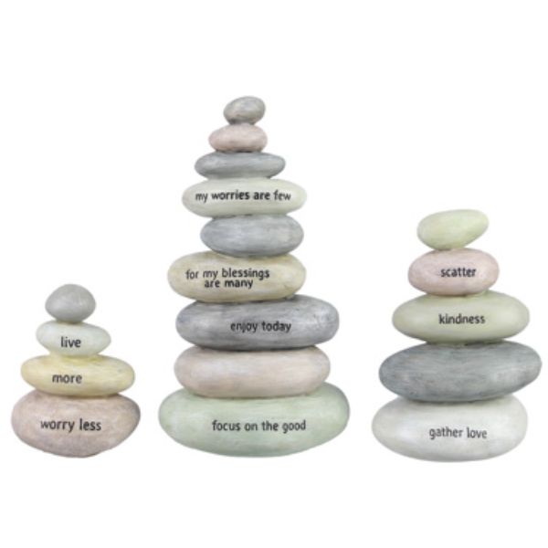 Picture of Youngs 20597 Resin Stacked River Rocks Figurine Set - 3 Piece