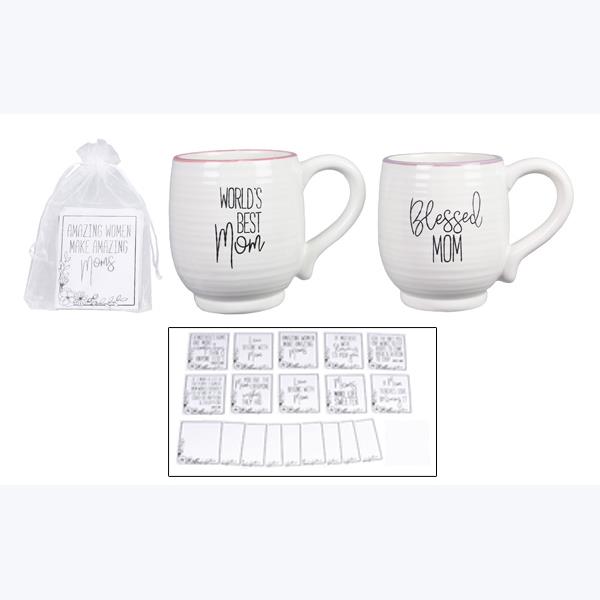 Picture of Youngs 73055 18 oz Ceramic Mothers Day Mug with 20 Best Mom Cards&#44; 2 Assorted Color