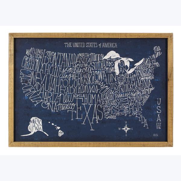 Picture of Youngs 73160 States of the USA Wood Framed Map