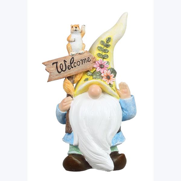 Picture of Youngs 73300 Resin Garden Gnome - Welcome