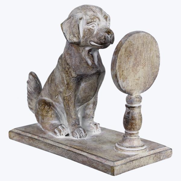 Picture of Youngs 21563 Resin Pet Dog In The Mirror Figurine