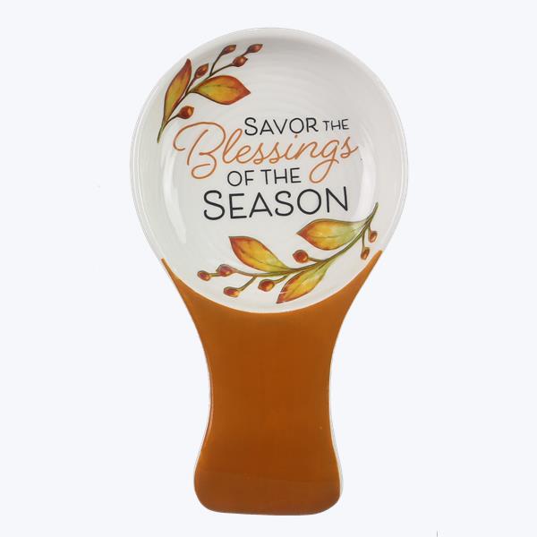 Picture of Youngs 81145 Ceramic Fall Blessings Spoon Rest