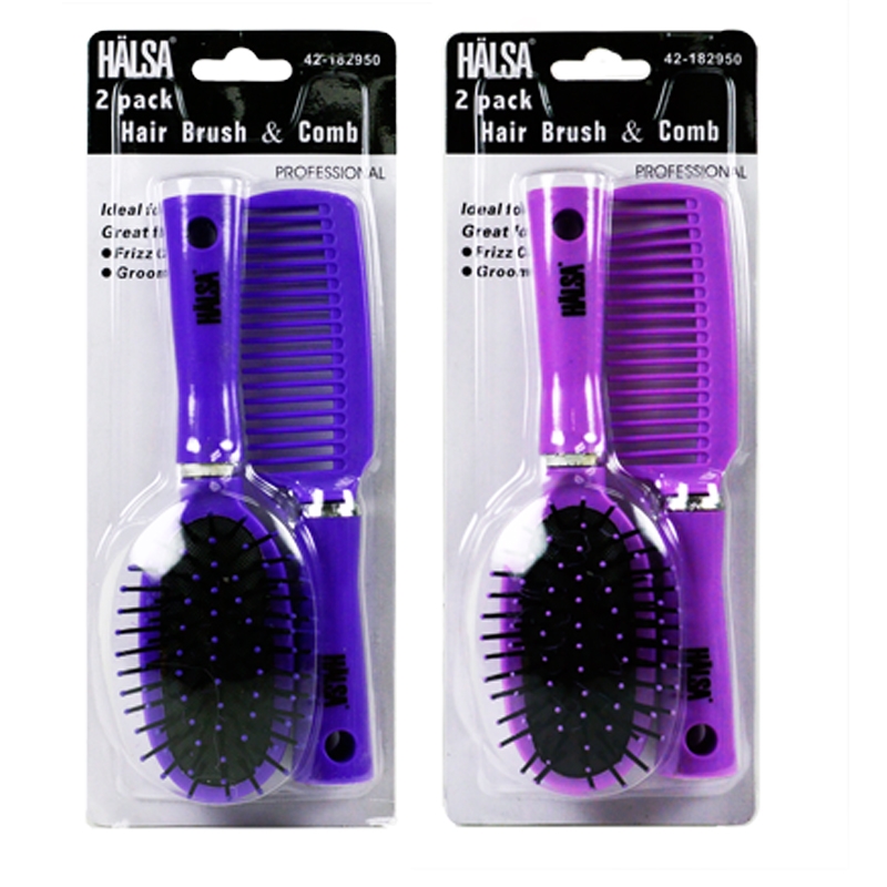 Picture of Halsa 910301 Halsa Brush & Comb Hair Set&#44; Assorted Color&#44; 2Pack Case of  48