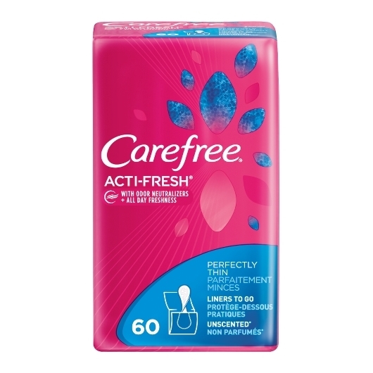 Picture of Carefree 599616 Carefree Pantiliner Thin Unscented 60 ct Case of  8