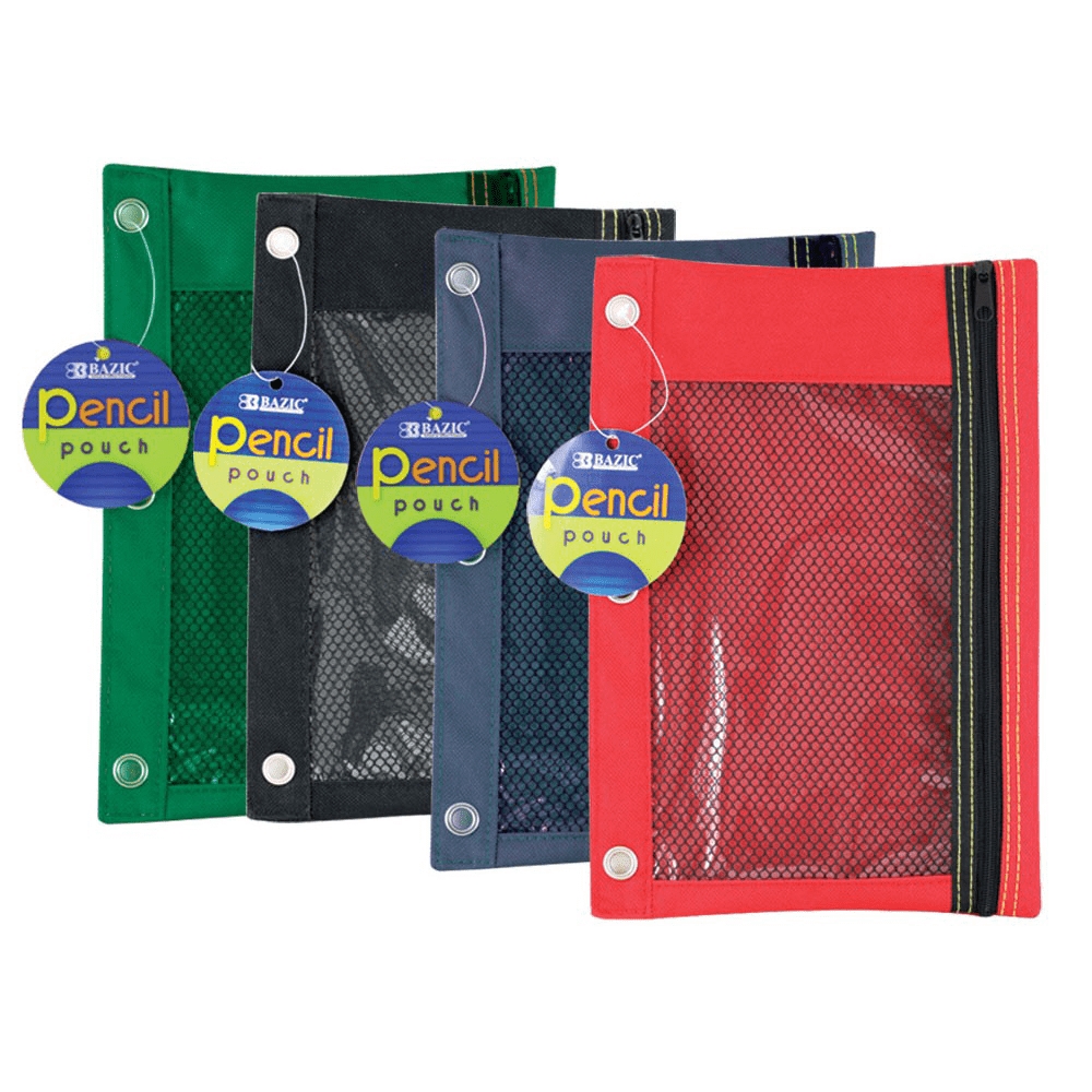 Picture of BAZIC 803-24 BAZIC 3-Ring Pencil Pouch with Mesh Window Case of  24