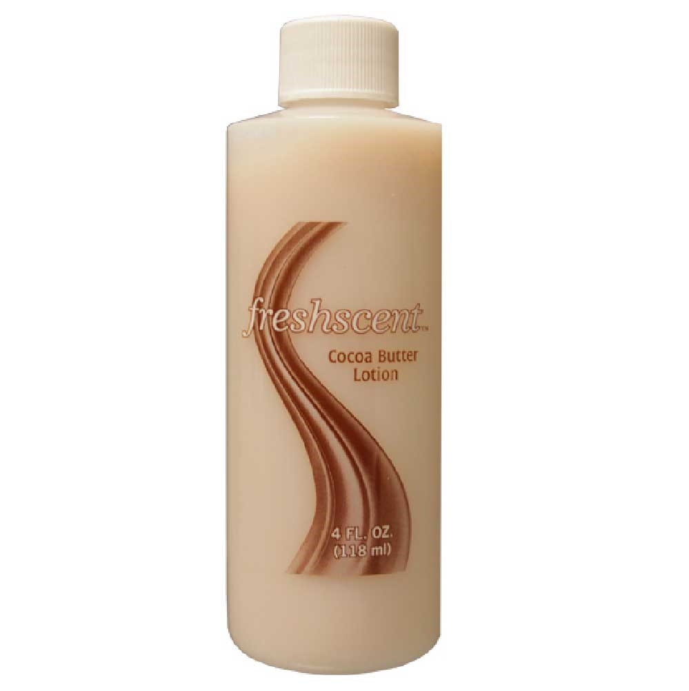 Picture of Freshscent  FLCB4 Freshscent 4 oz. Cocoa Butter Lotion (clear bottle) (USA) Case of  60
