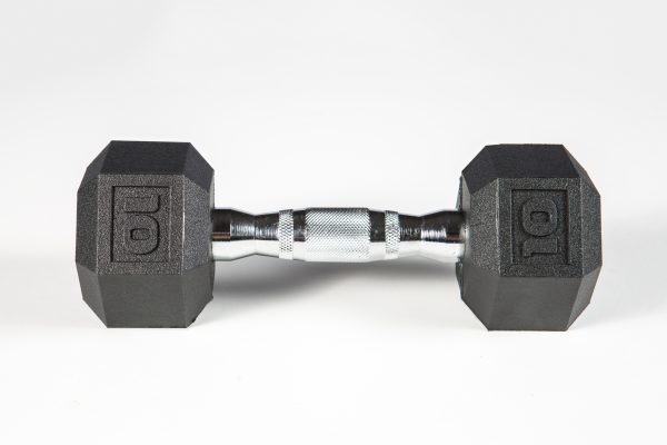 York Premium Pvc Hex Dumbbell with Chrome Ergo Handle - 10 lbs