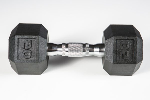 37007 York Premium Pvc Hex Dumbbell with Chrome Ergo Handle -20 lbs