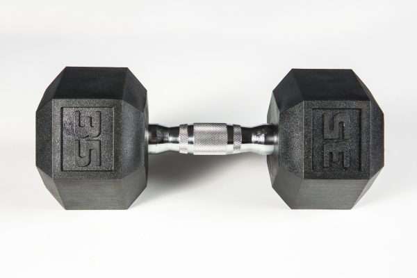37012 York Premium Pvc Hex Dumbbell with Chrome Ergo Handle - 35 lbs