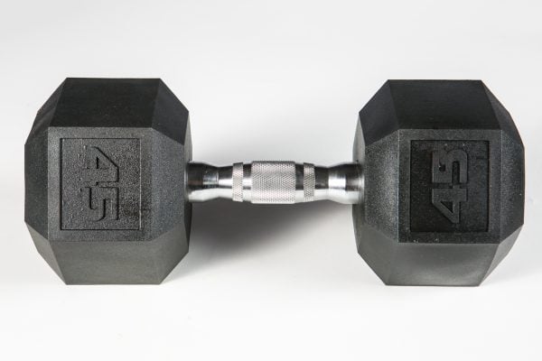 37014 York Premium Pvc Hex Dumbbell with Chrome Ergo Handle - 45 lbs