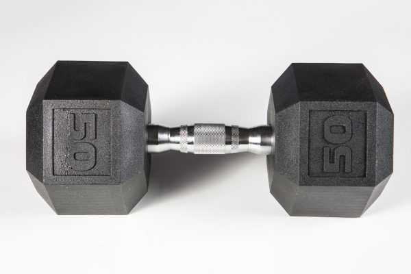 37015 York Premium Pvc Hex Dumbbell with Chrome Ergo Handle - 50 lbs