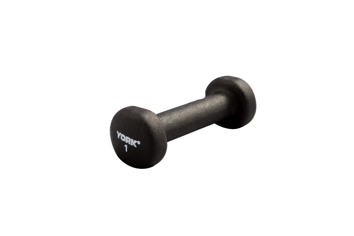 1 lbs Neoprene Hexagon Fitbell with Cast Ergo Handle, Black