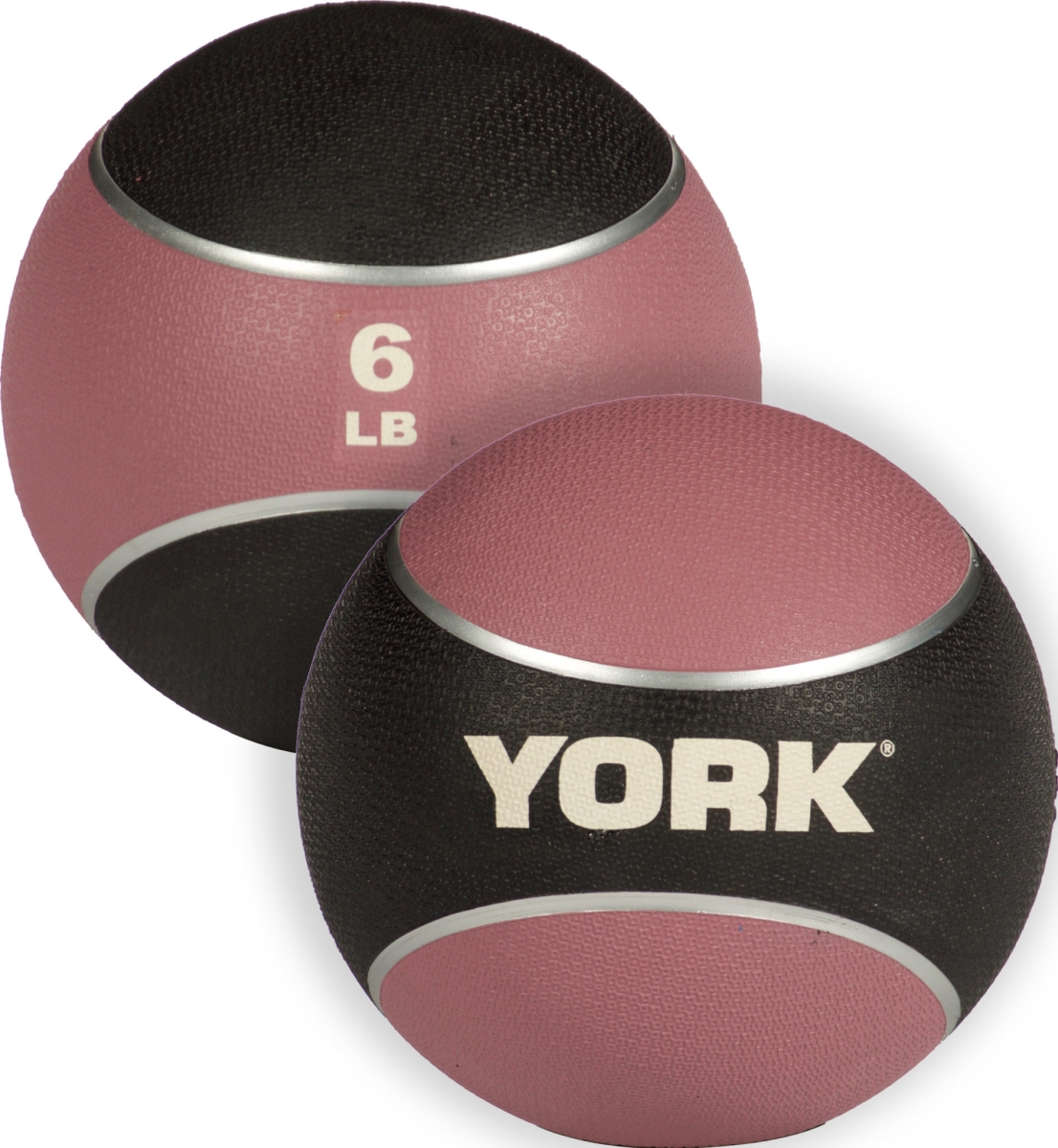65106 6 lbs 2 Tone Medicine Rubber Ball, Pink