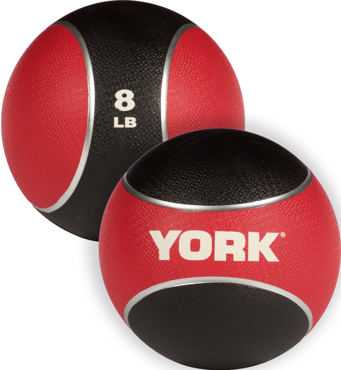 65108 8 lbs 2 Tone Medicine Rubber Ball, Red