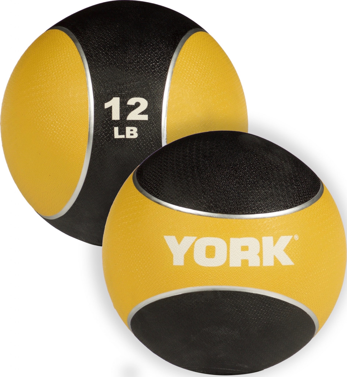 65112 12 lbs 2 Tone Medicine Rubber Ball, Yellow