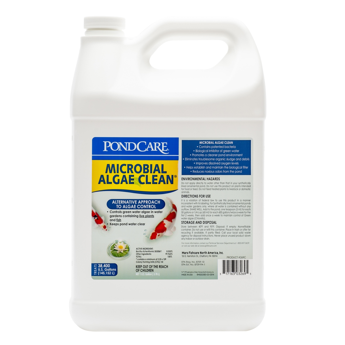 Mars Fishcare  1 gal Pond Care Microbial Algae Clean Pond Algae Controler