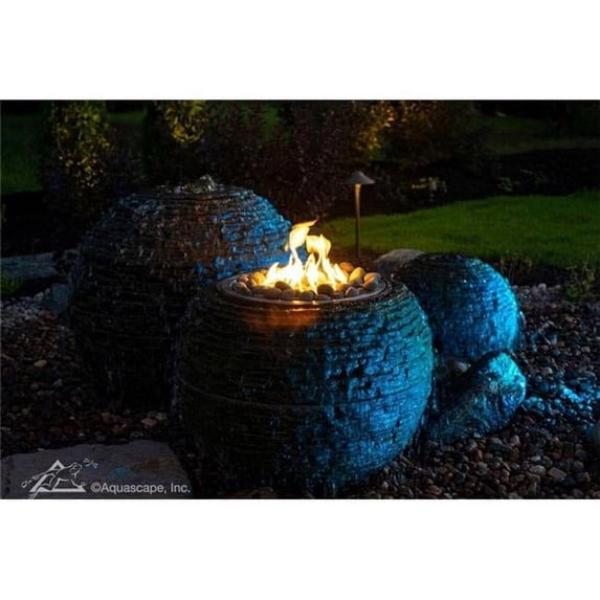 AQSPRO58093 Fire & Water Stacked Slate Sphere, Multi Color - Medium
