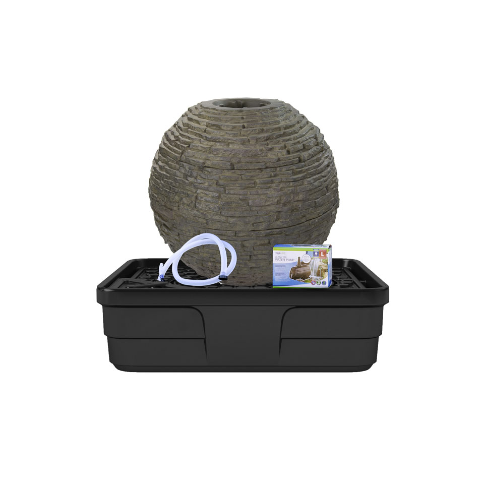 AQS78290 Stacked Slate Sphere Landscape - Medium