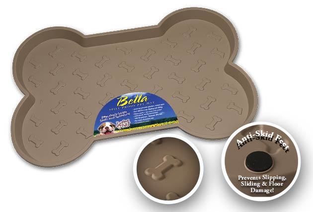 LOV7350 Bella Spill-Proof Dog Mat, Tan - Small