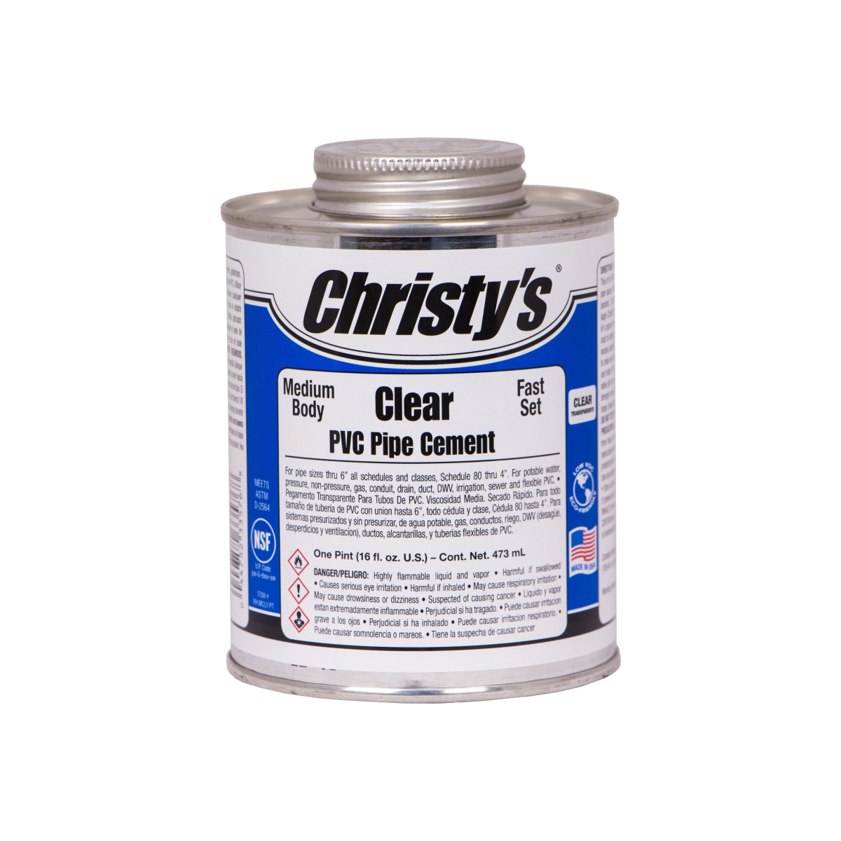 CHRHMCLVQP 0.25 Pint Medium Clear PVC Pipe Cement