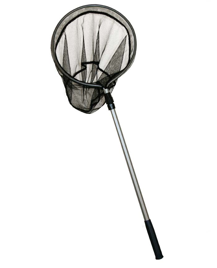 12 in. Fish Net with 60 in. Telescopic Handle, Black