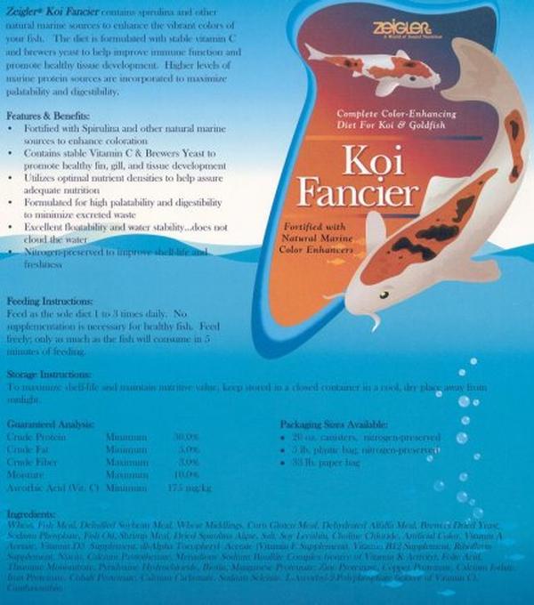 Picture of Zeigler Bros ZE201217 20 oz Can Koi Fancier Fish Food