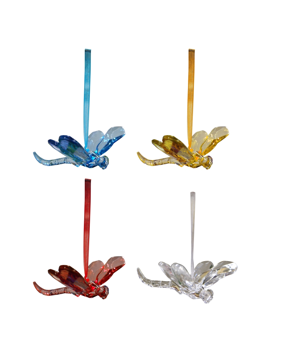 Picture of Alpine TUJPA114A Dragonfly Ornament with Ribbon Hanger&#44; Multi Color - Set of 12