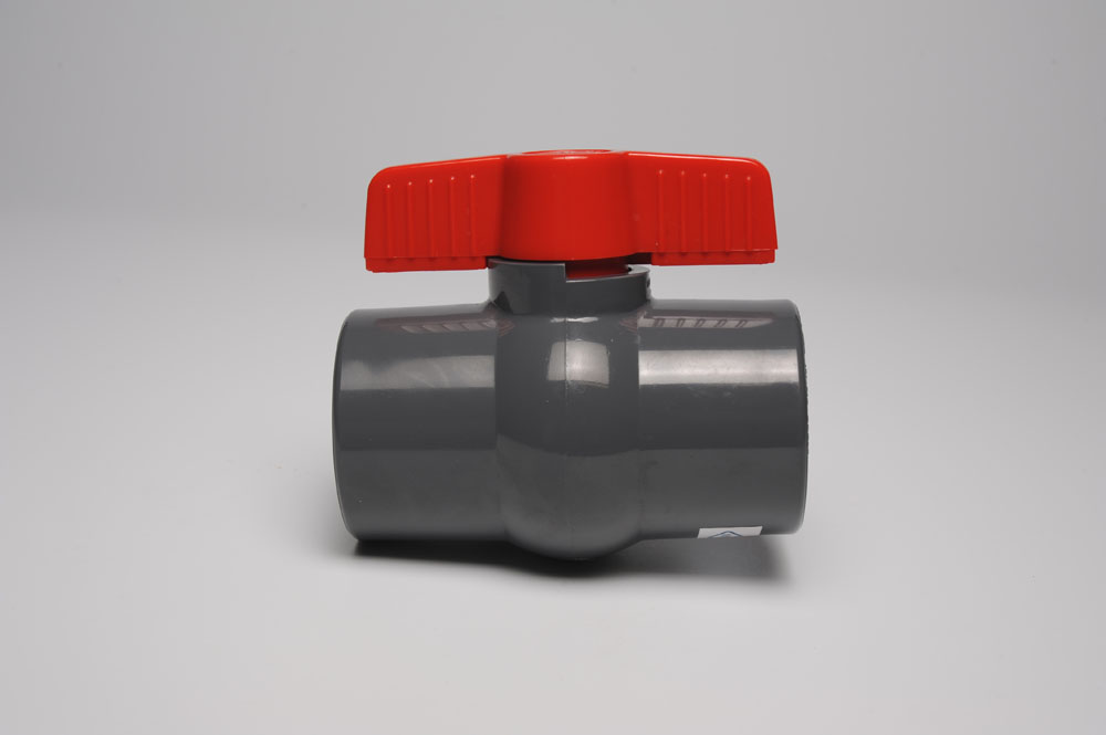 3 in. PVC Compact Socket Ball Valve, Gray