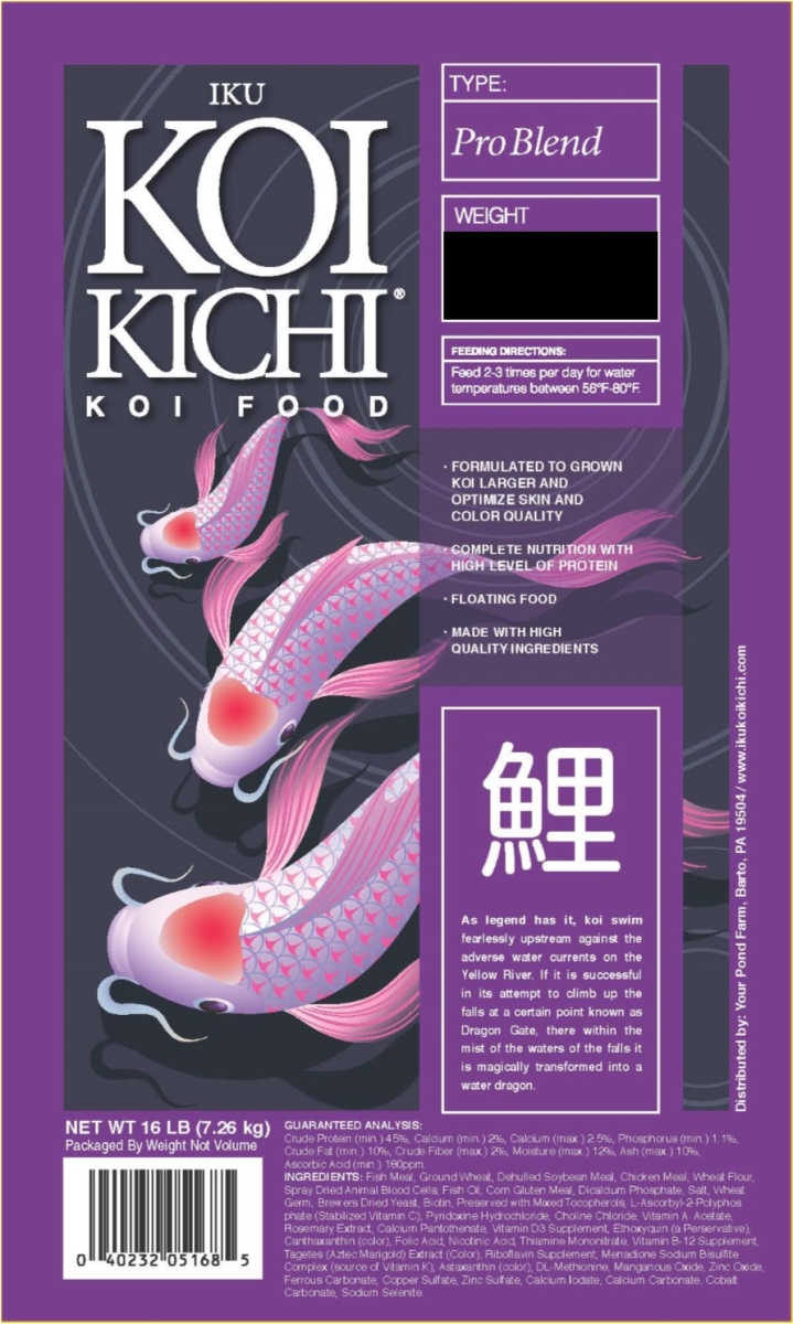 Picture of Iku Koi Kichi KKPRO40 40 lbs ProBlend Bag Fish Food