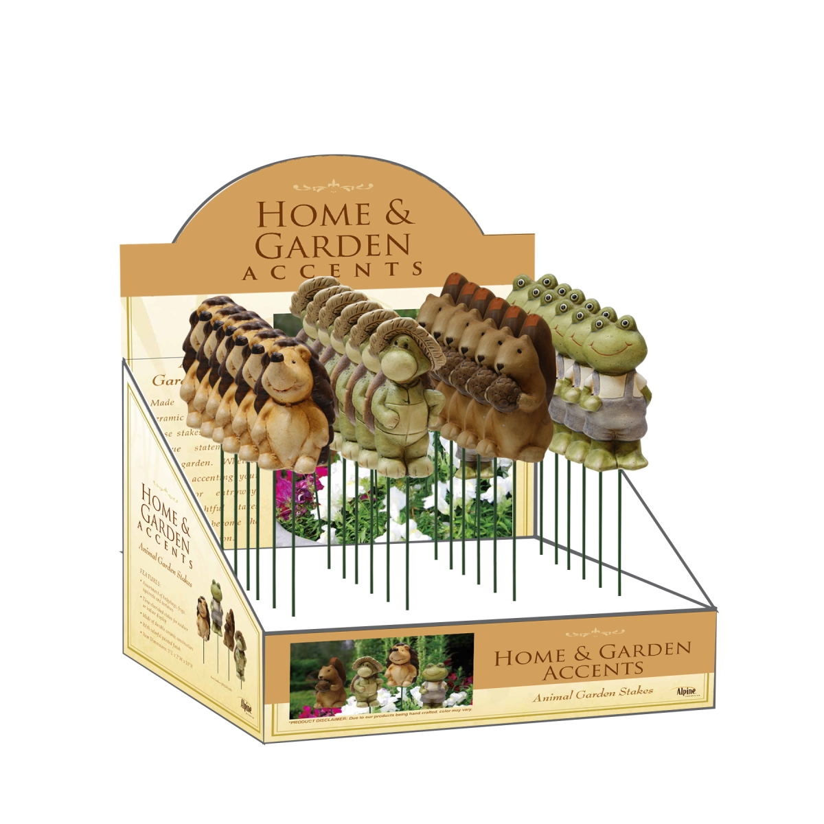 Alpine  10 in. Animal Garden Stake - Assorted 1 Stake