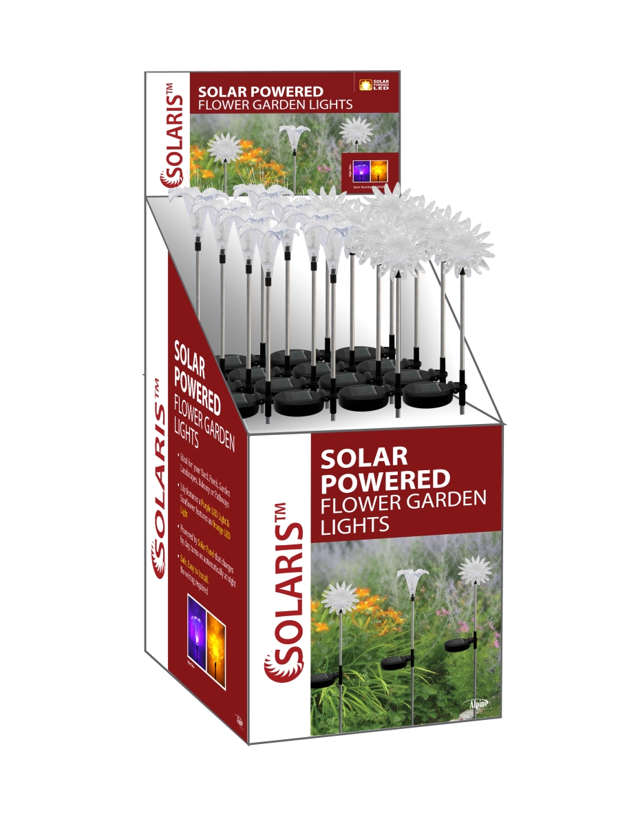 Alpine TUSLC128A Display Clear Sunflower & Flow Garden Light - Pack of 16