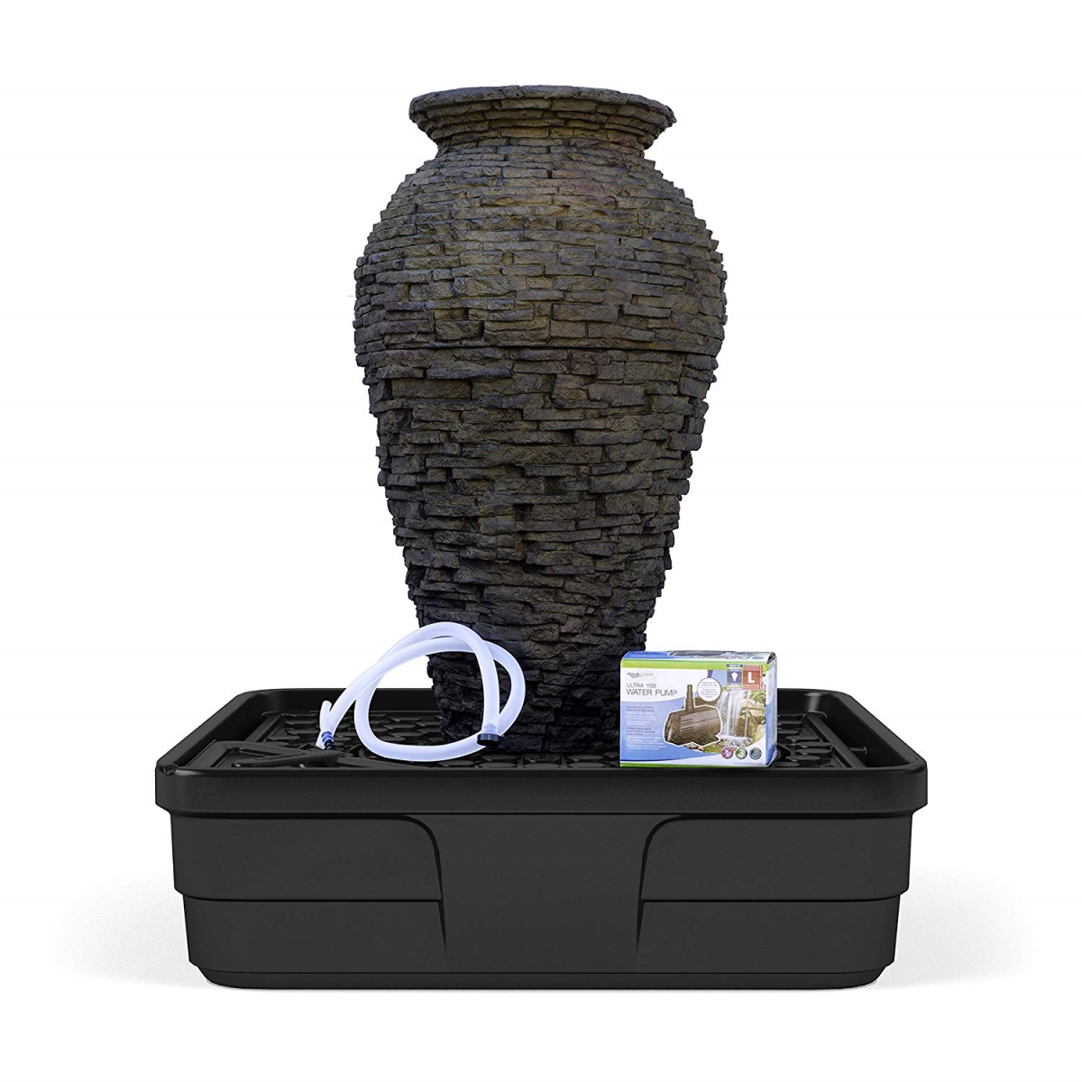 AQS58090 Medium Stacked Slate Urn Landscape Fountain Kit