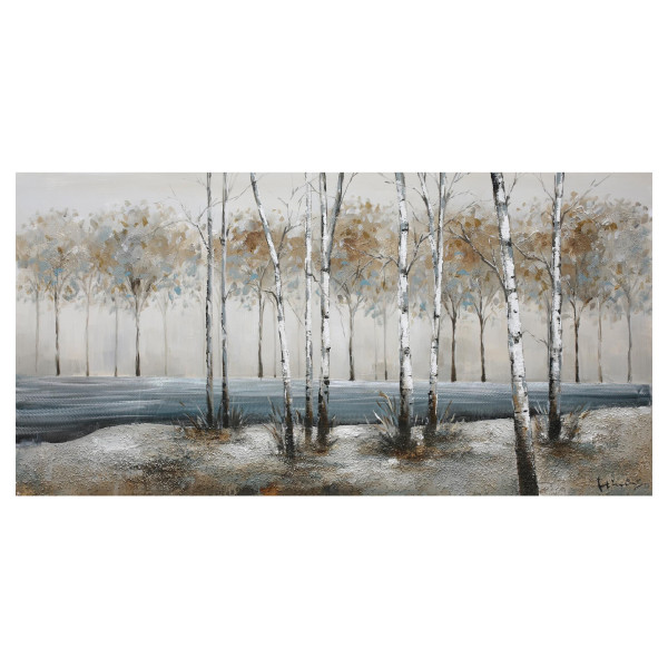 Picture of Yosemite Home Decor 3130044 Birch Alley Hand Painted on Canvas&#44; Mutlicolor