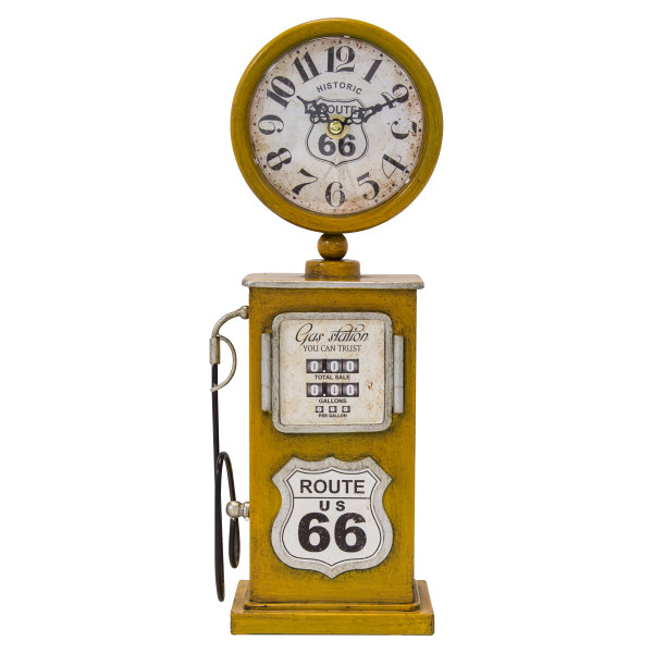 Picture of Yosemite Home Decor 5220001 Route 66 Yellow Table Top Clock