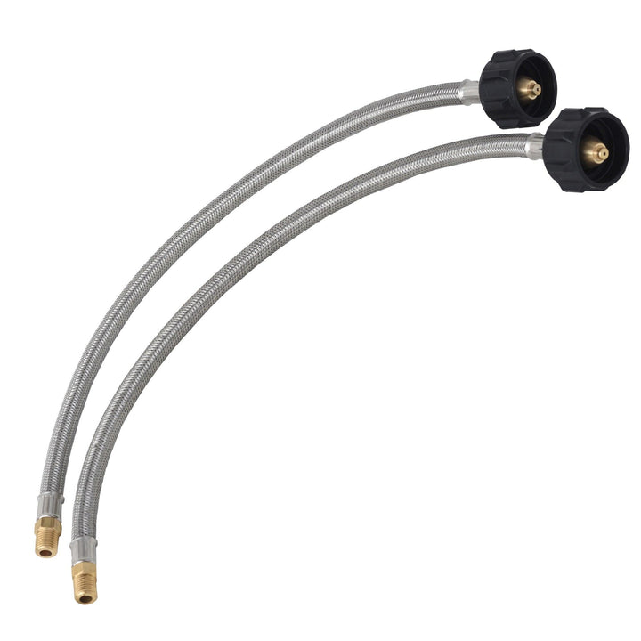 Picture of Flame King FK-SSPT-18IN-NPTX2 Stainless Steel Braided Propane Pigtail Hose